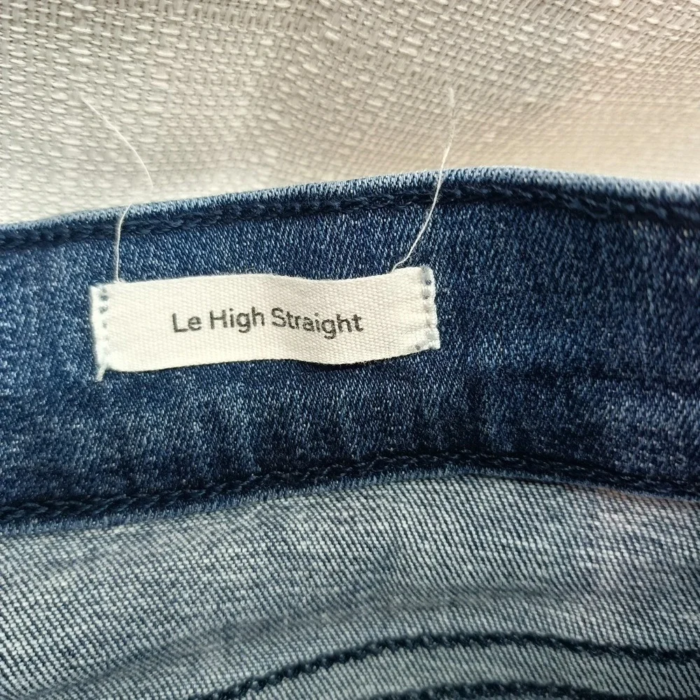 FRAME Le High Straight Kinley Cropped Blue Denim Jeans Women's 31‎ - Picture 3 of 6